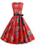 Rochie Pin Up Vintage Flori Roșii