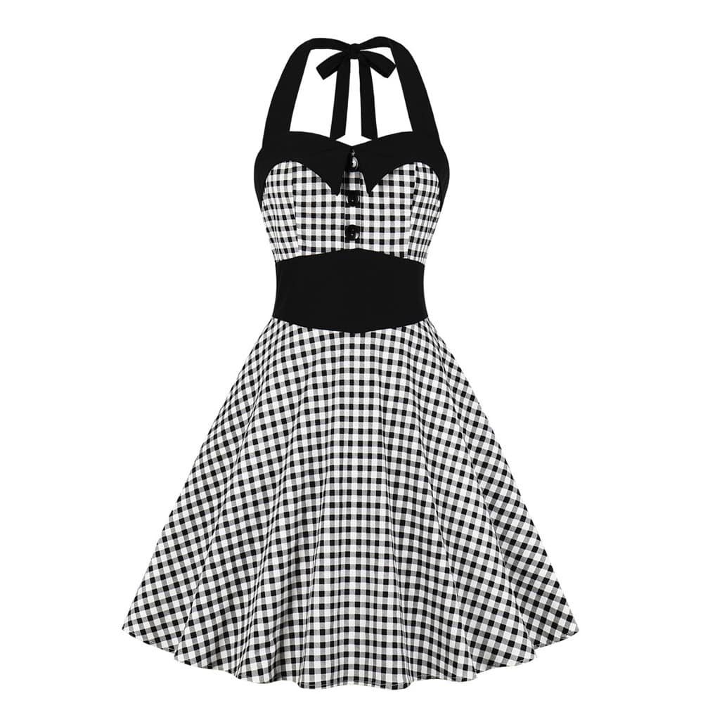 Rochie Vintage - Pin-Up Vichy Neagra