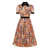 Rochie Vintage Plisată Portocalie