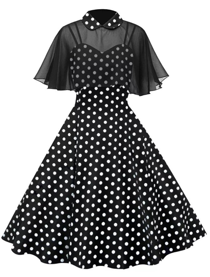 Rochie De Epocă Cu Buline Cu Voal