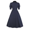 Rochie Vintage Cu Buline Bleumarin