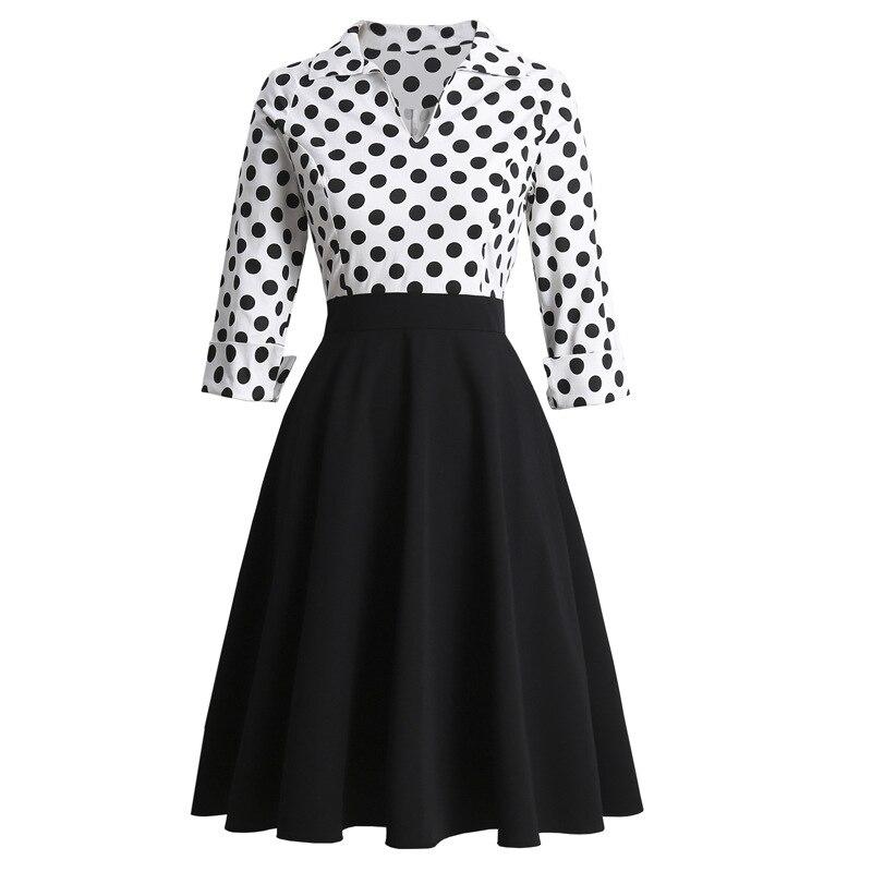 Rochie Vintage Neagra Cu Buline