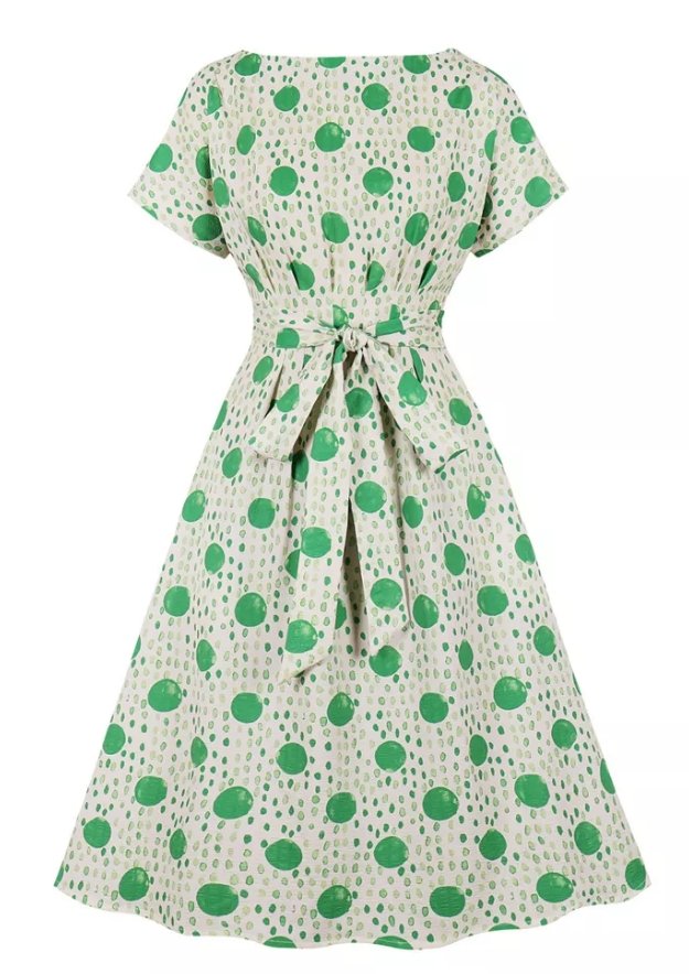 Rochie Vintage Cu Buline Și Dungi