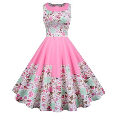 Rochie Printesa Vintage Flori Roz