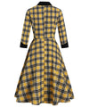 Rochie Vintage Cu Dungi Galbene Și Negre