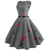 Rochie Vintage Cu Dungi Alb-Negru