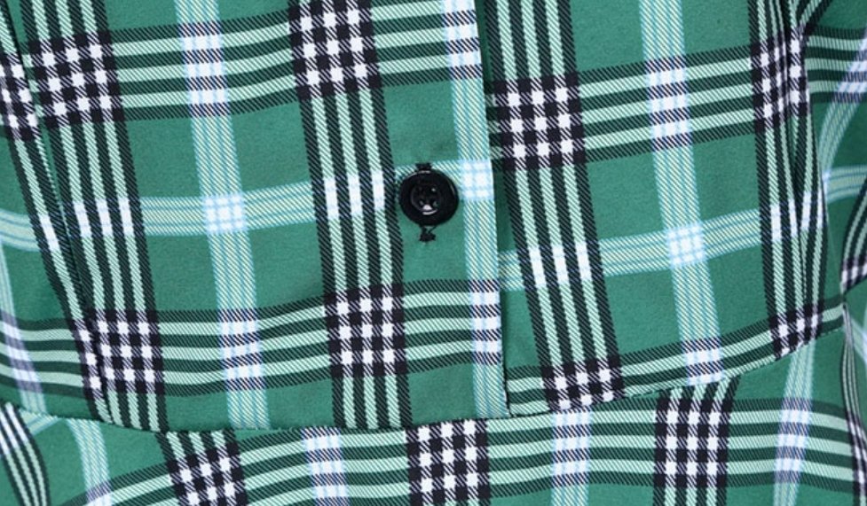 Rochie Vintage Cu Dungi Verzi Și Negre