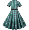Rochie Vintage Cu Dungi Verzi Și Negre