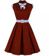 Rochie Rockabilly De Epocă Anii 50 Bordeaux