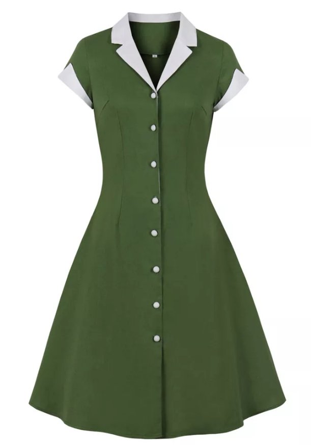Rochie Vintage Rockabilly Anii 50 Verde