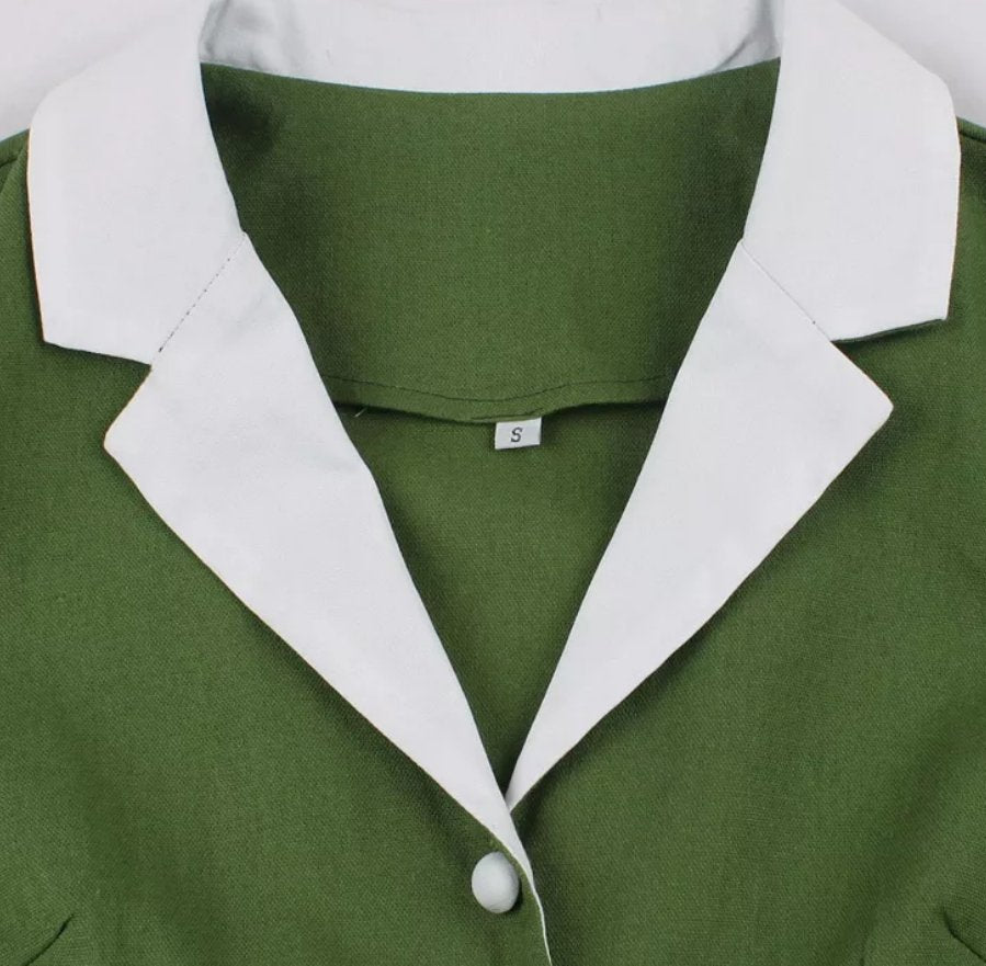 Rochie Vintage Rockabilly Anii 50 Verde