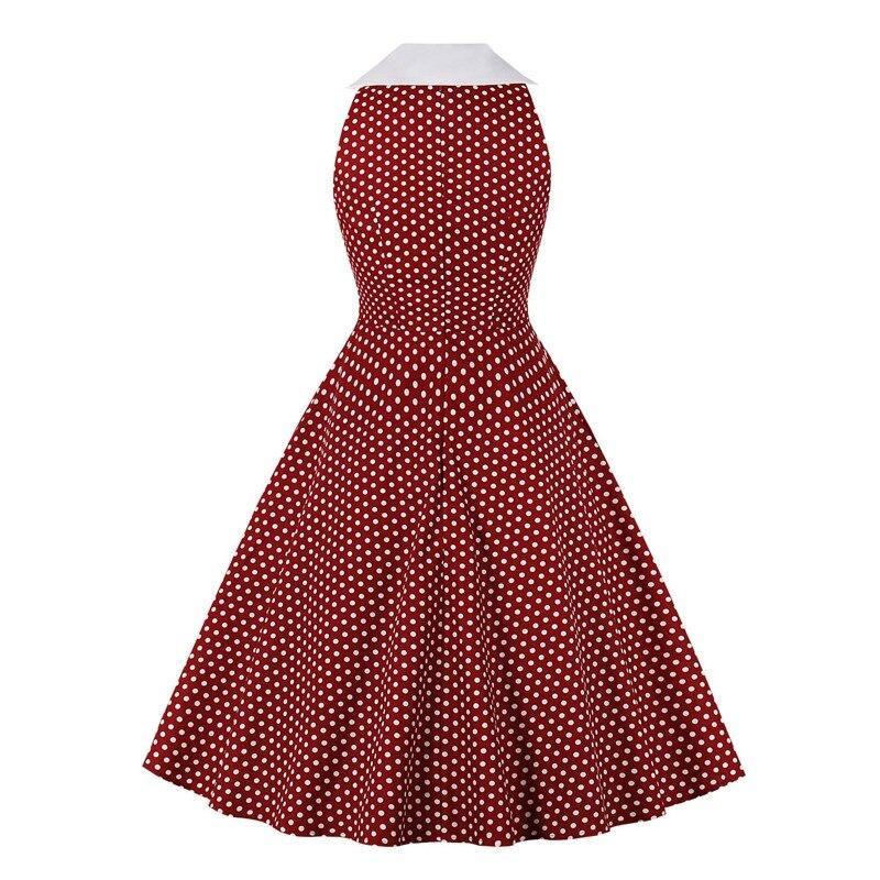 Rochie Vintage Din Bumbac Rockabilly Bordeaux