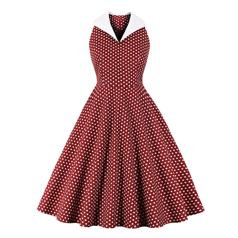 Rochie Vintage Din Bumbac Rockabilly Bordeaux
