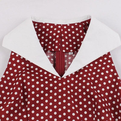 Rochie Vintage Din Bumbac Rockabilly Bordeaux