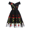 Rochie Vintage Rockabilly Dantela Neagra