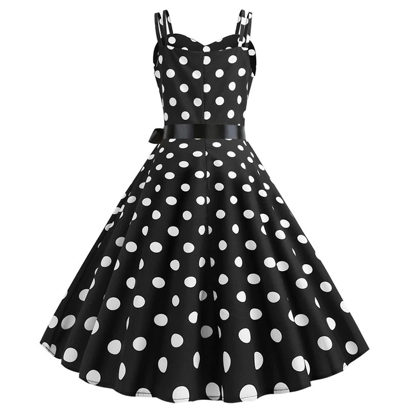 Rochie Rockabilly De Epocă, Buline Negre