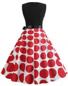 Rochie Rockabilly De Epocă Roșie Și Neagră