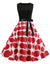 Rochie Rockabilly De Epocă Roșie Și Neagră
