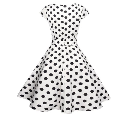 Rochie Vintage Romantica Alb Negru