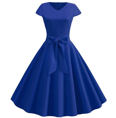 Rochie Albastră Romantică Vintage