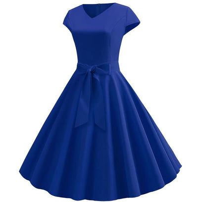 Rochie Albastră Romantică Vintage