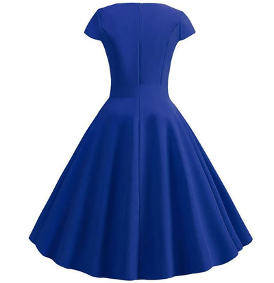 Rochie Albastră Romantică Vintage