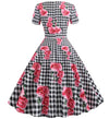Rochie De Epocă Romantică Cu Carouri Negre