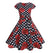 Rochie Vintage Romantica Negru Rosu