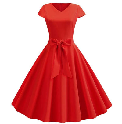 Rochie Roșie Vintage Romantică
