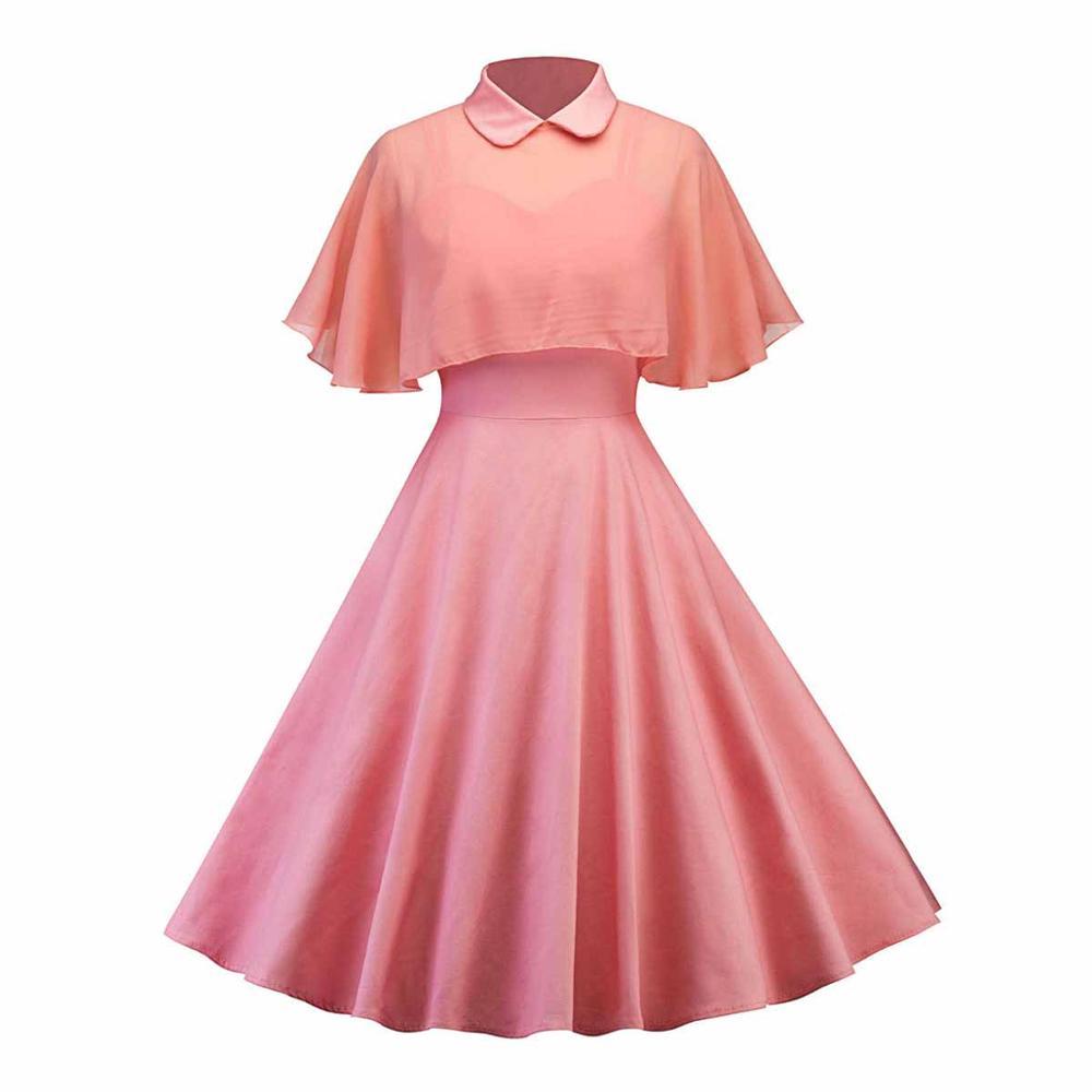 Rochie Vintage Roz Cu Voal