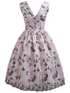 Rochie Brodata Cu Trandafiri Vintage