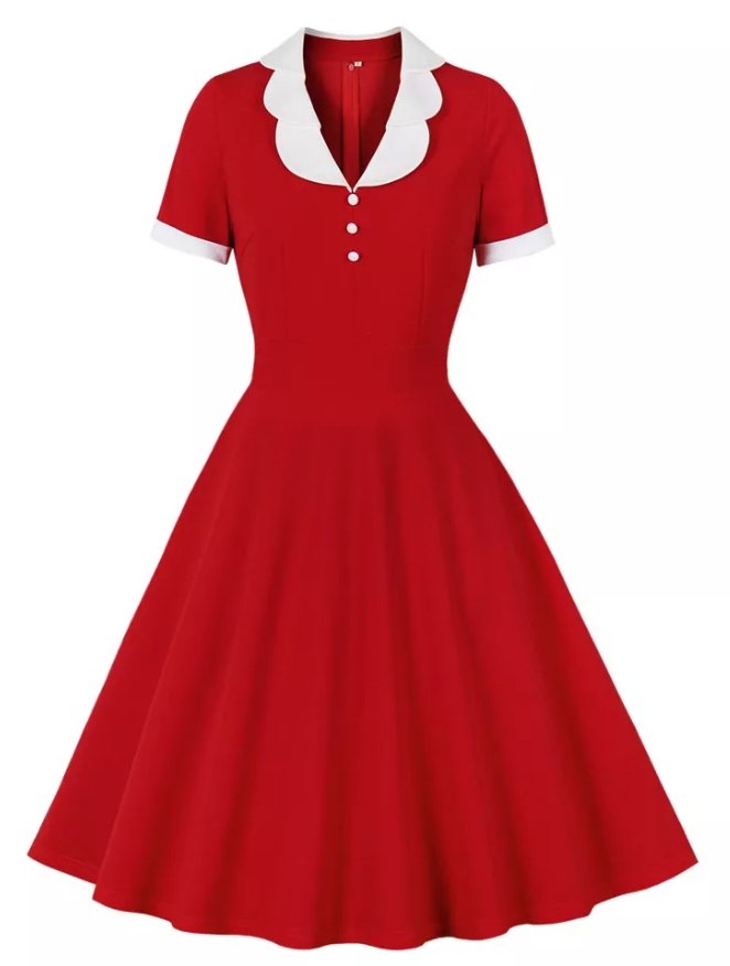 Rochie Vintage Roșie Pasiune