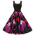 Rochie Vintage Neagră De Valentine's Day Pisici