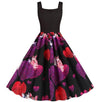 Rochie Vintage Neagră De Valentine's Day Pisici