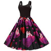 Rochie Vintage Neagră De Valentine's Day Pisici