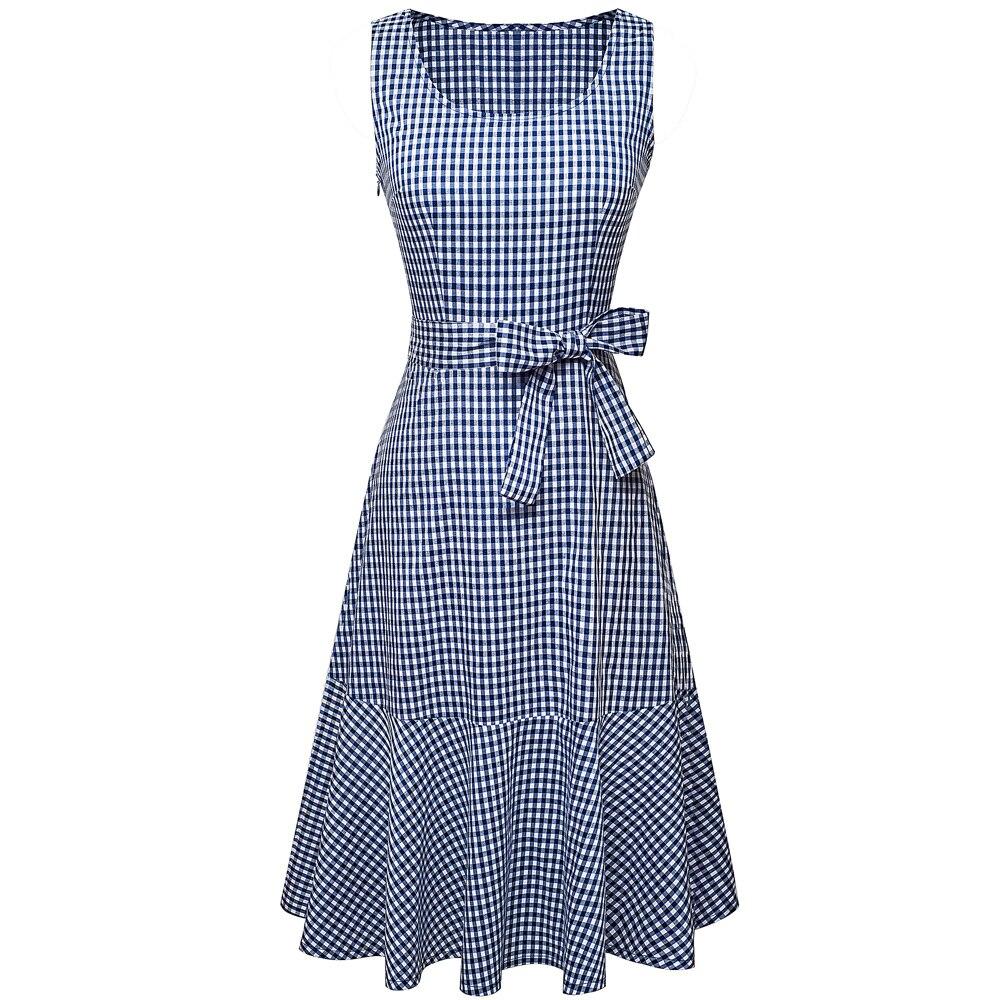 Rochie Vintage Albastră Fără Mâneci