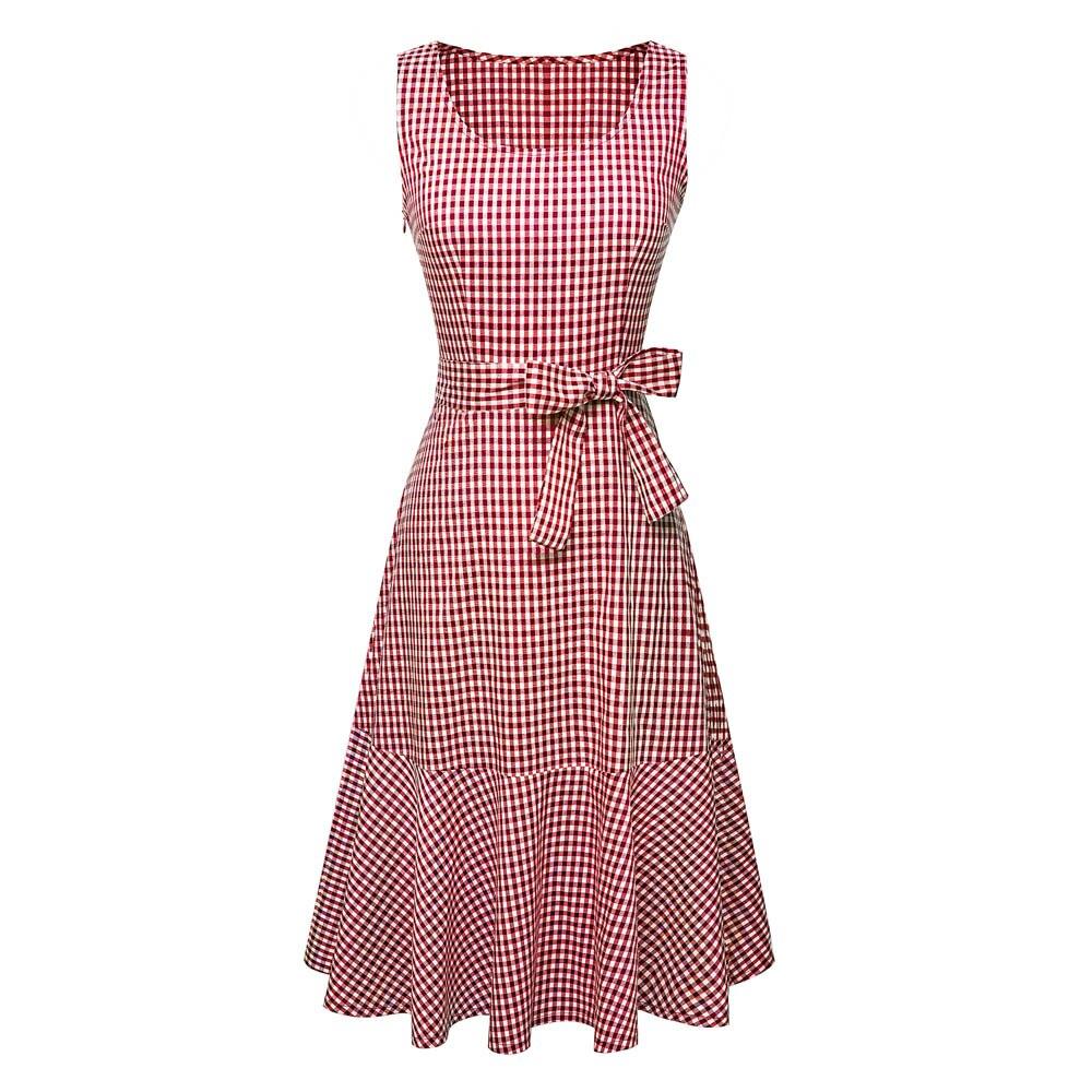 Rochie Roșie Fără Mâneci Vintage