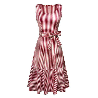 Rochie Roșie Fără Mâneci Vintage