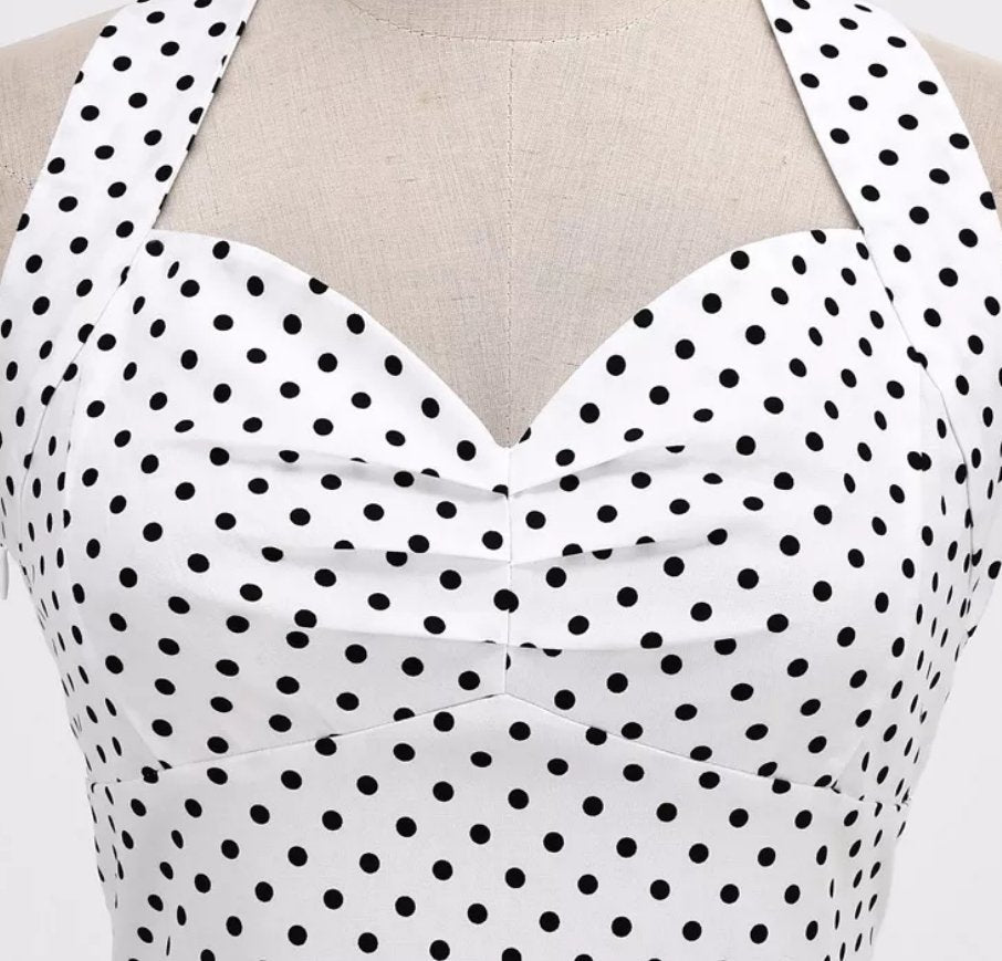 Rochie Vintage Pin Up Sexy Albă