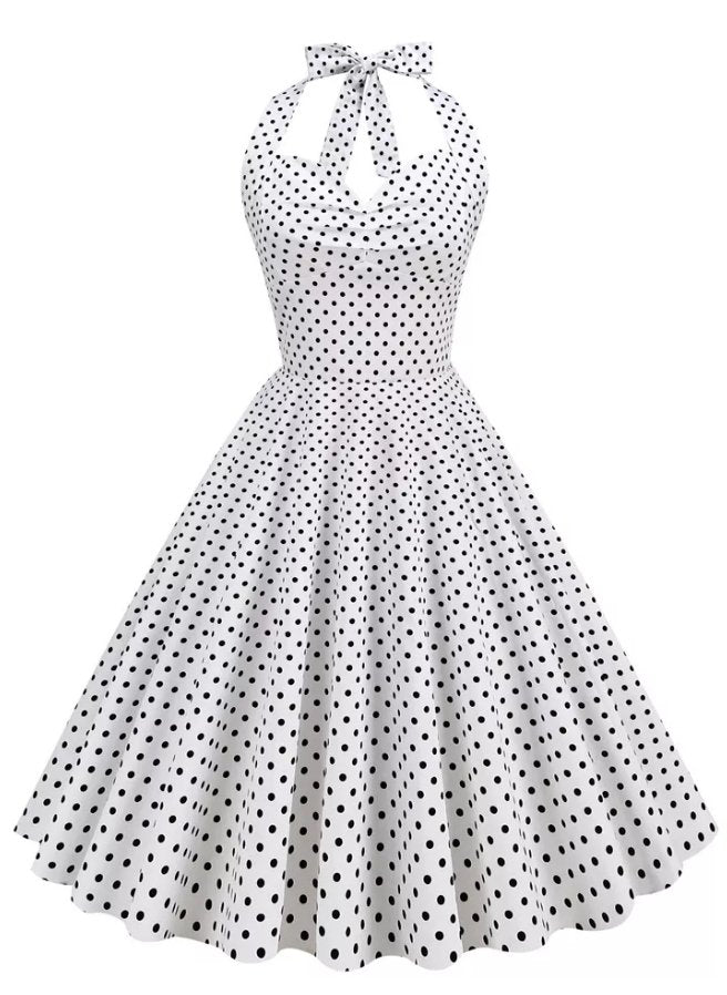 Rochie Vintage Pin Up Sexy Albă