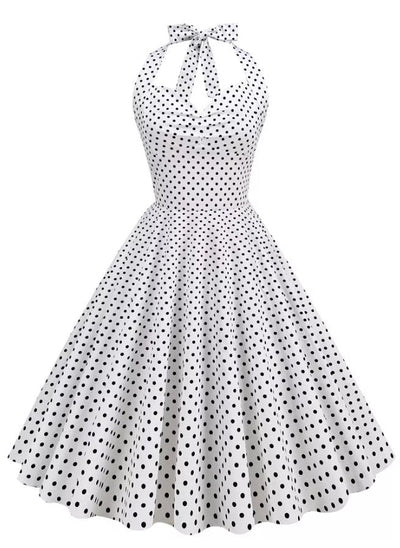 Rochie Vintage Pin Up Sexy Albă