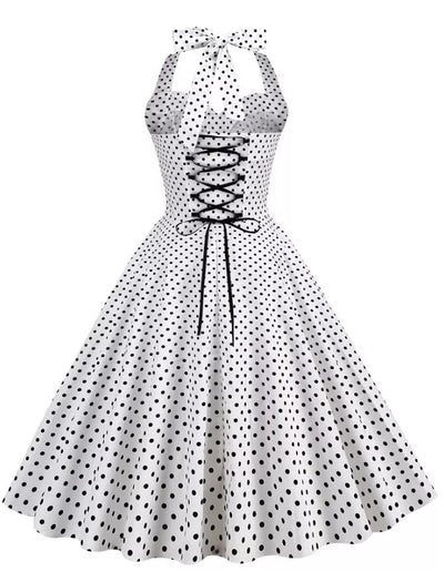 Rochie Vintage Pin Up Sexy Albă
