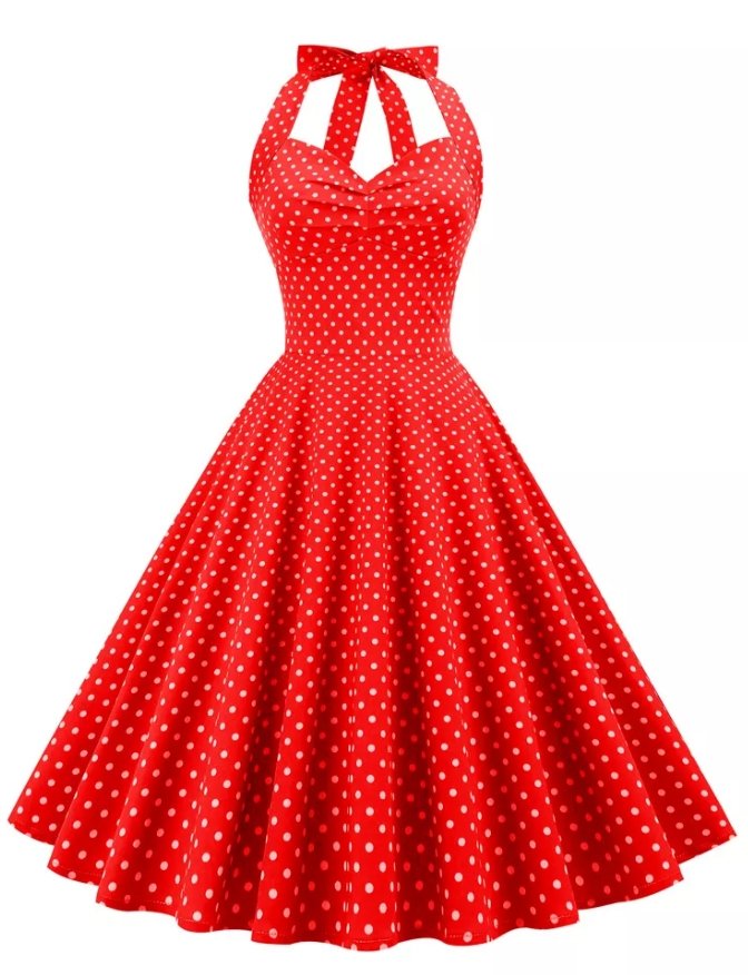 Rochie Roșie Pin Up Sexy De Epocă