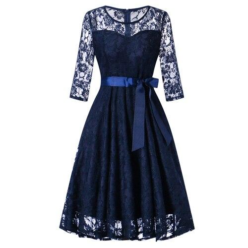 Rochie De Seara Vintage Albastra Cu Maneca Lunga