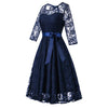 Rochie De Seara Vintage Albastra Cu Maneca Lunga