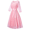 Rochie De Seara Vintage Cu Maneca Lunga, Roz