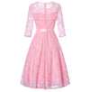 Rochie De Seara Vintage Cu Maneca Lunga, Roz