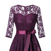 Rochie De Seara Vintage Mov Cu Maneca Lunga