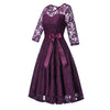 Rochie De Seara Vintage Mov Cu Maneca Lunga
