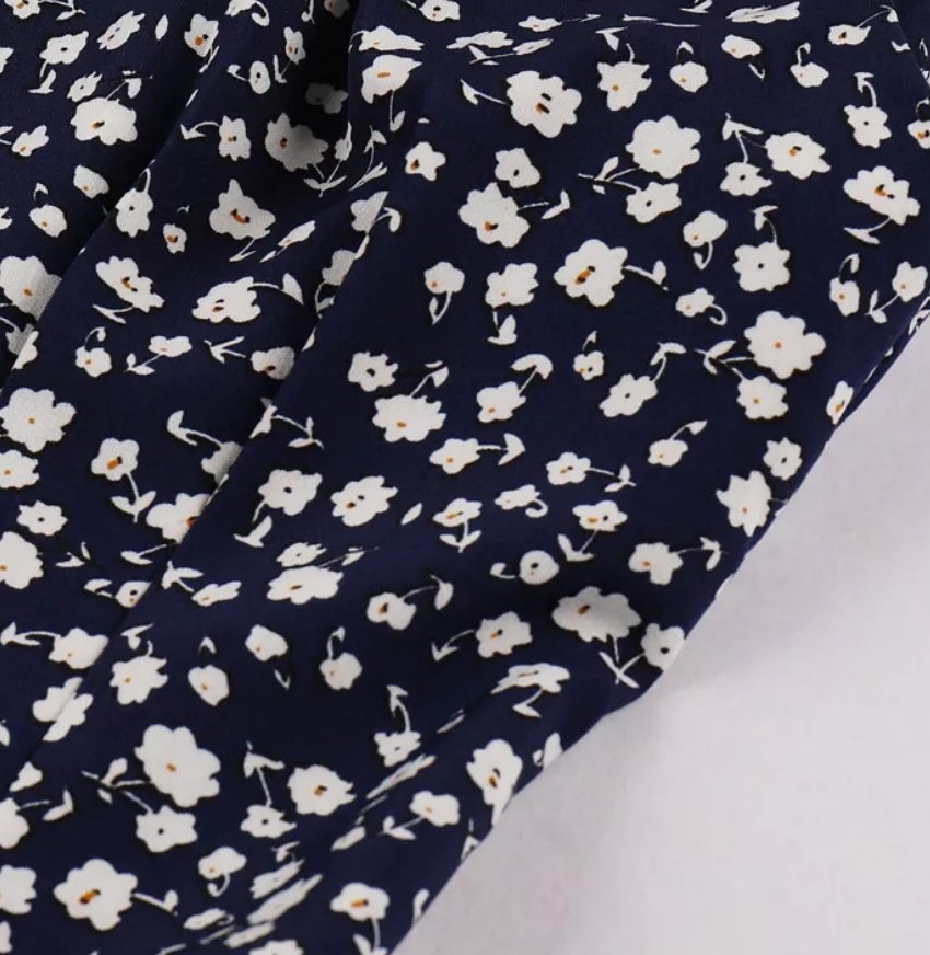 Rochie Vintage Cu Talie Înaltă Bleumarin